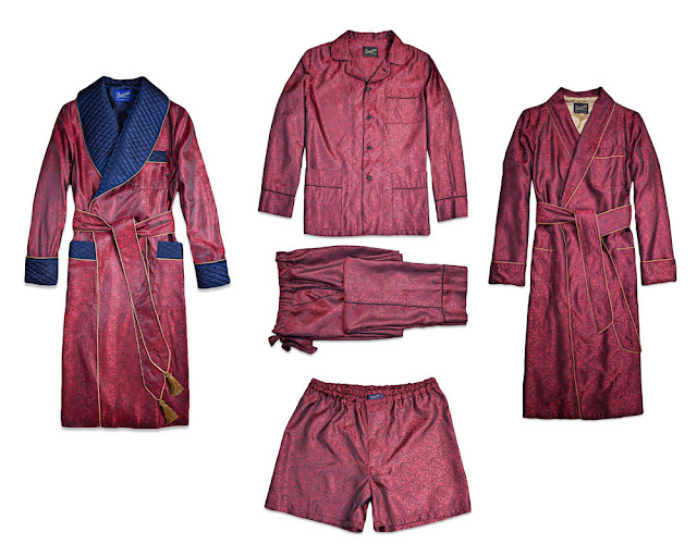 mens burgundy robe pajamas dressing gown shorts silk smoking jacket maroon dark wine red