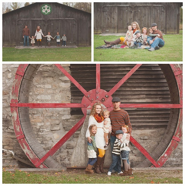 family photo shoot with a barn, 