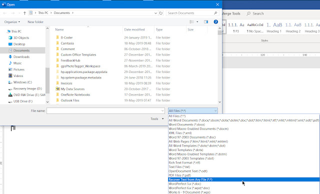 Recover Text from Any File