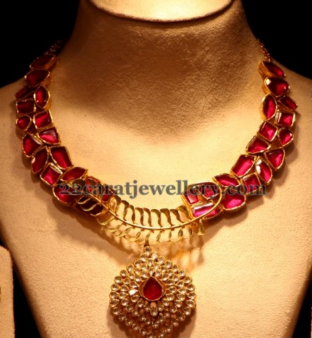 Laser Cut Rubies Necklace