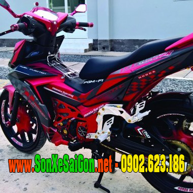 Mẫu sơn tem đấu Honda Winner 150 màu xám đỏ đen nhám