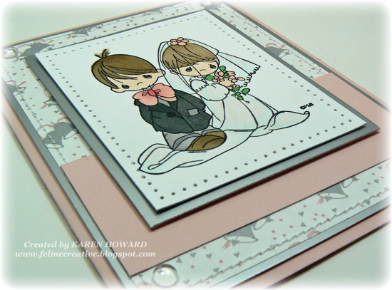 My card base is Sweet Blush layered with Glossy Silver cardstock and 