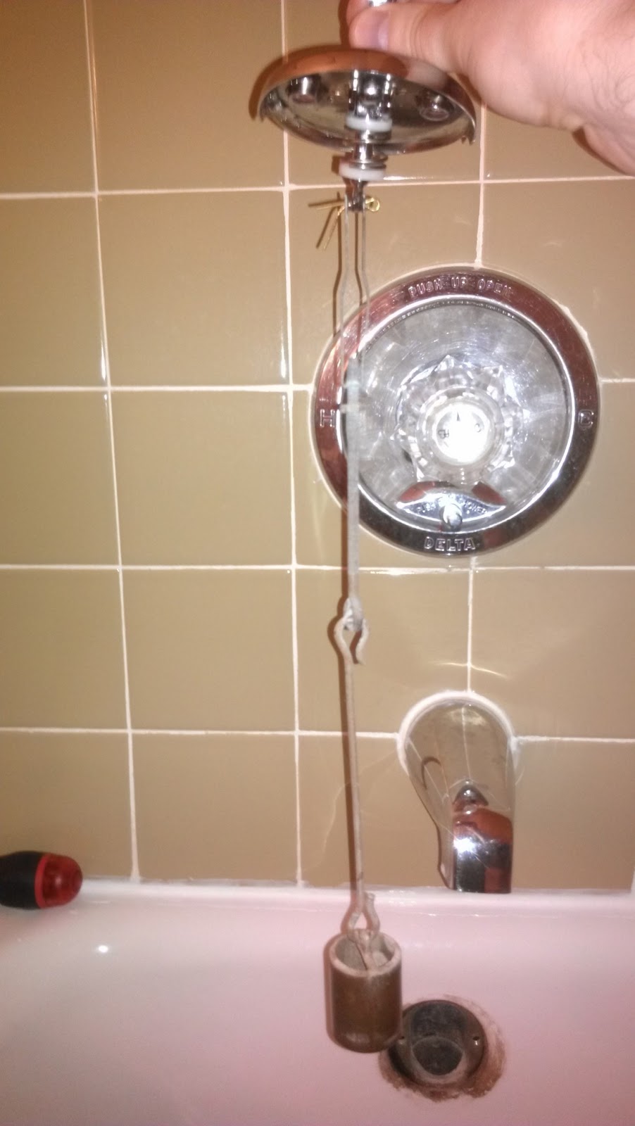 Doug's Hobby Journal: Replacing a Bathtub Drain Lever and ...