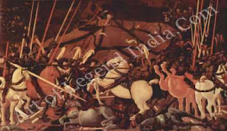 The Great Artist Paolo Uccello Painting “The Battle of San Romano” c.1456-60 71 ½" X 126 ½" Uffizi, Florence