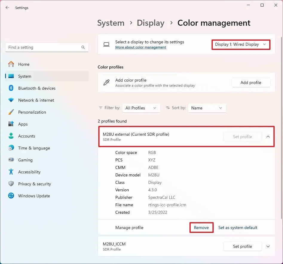 window 11 24h2 remove color profile 1