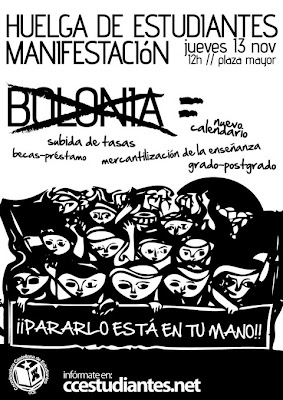 huelga manifestación no a Bolonia Valladolid Coordinadora Castellana de estudiantes