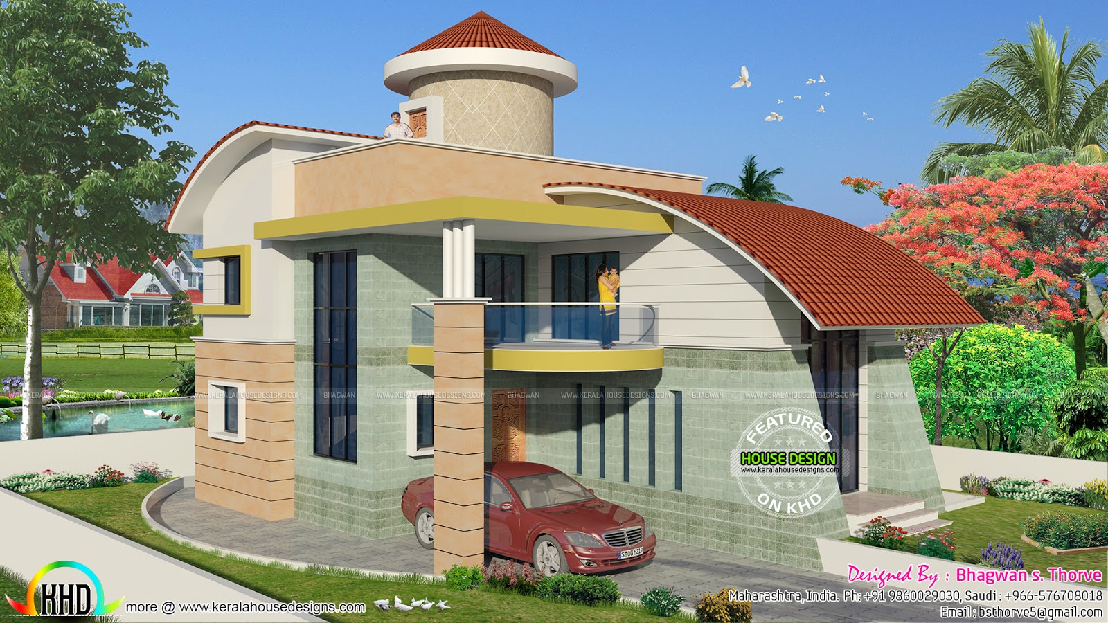  North  Indian  house  plan  2080 sq ft Kerala home  design 