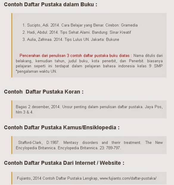 Contoh Penulisan Daftar Pustaka Skripsi  Yang Baik dan 