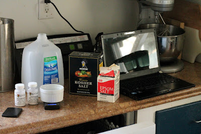 The ingredients and equipment for water adjustment.