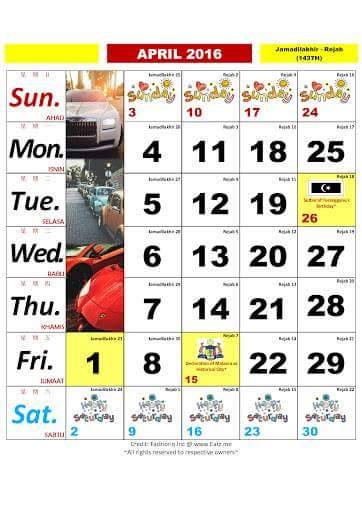 Kalendar Umum 2016