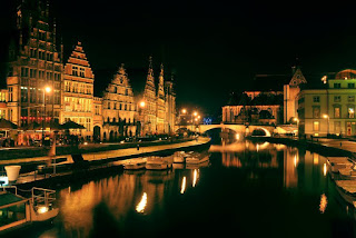 Ghent at night Gent Belgium Gothic City Canals