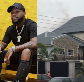 (Video link) Parts of Davido's father's house gutted by fire today