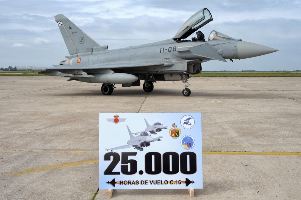 Alcanzadas las 25.000 horas de vuelo del Eurofighter en el Ejército del Aire.