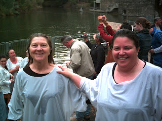 Leona and I after we were re baptized in the Jordan River