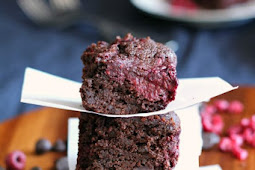 Dark Chocolate Raspberry Fudge Brownies