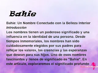 significado del nombre Bahie