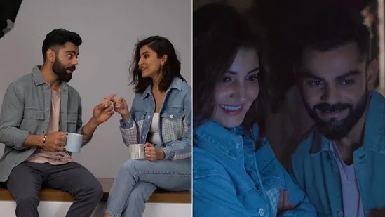 Anushka Sharma and Virat Kohli's candid moments from an ad shoot.