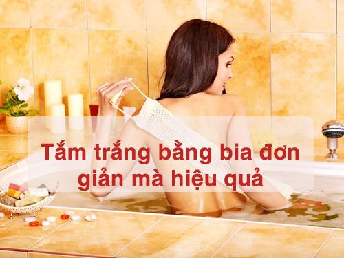 tắm trắng tại nhà bằng bia tươi