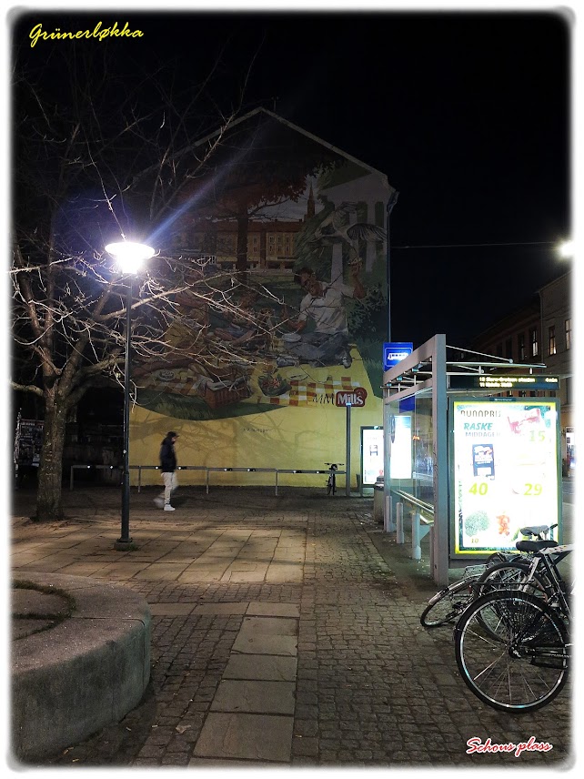 Millsveggen på Schous plass på Grünerløkka i Oslo