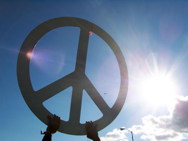 big pics of peace signs. quot;In protest of what it calls a