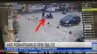 Aksi Perampoka  Di SPBU Balige Terekam CCTV