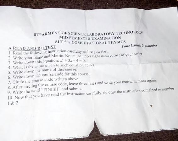 Check out this question paper set for a mid-semester test at LAUTECH [SEE]