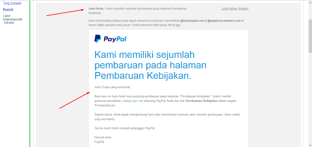 Email asli mengetahui nama kita