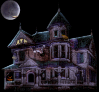 Animated gif image of haunted house