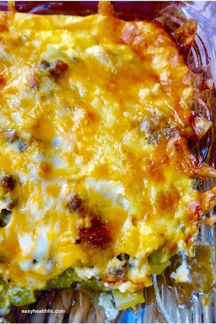 Enjoy this easy Low Carb Chile Relleno Casserole with no guilt! Ground beef and lots of peppers and cheese make for a satisfying meal.