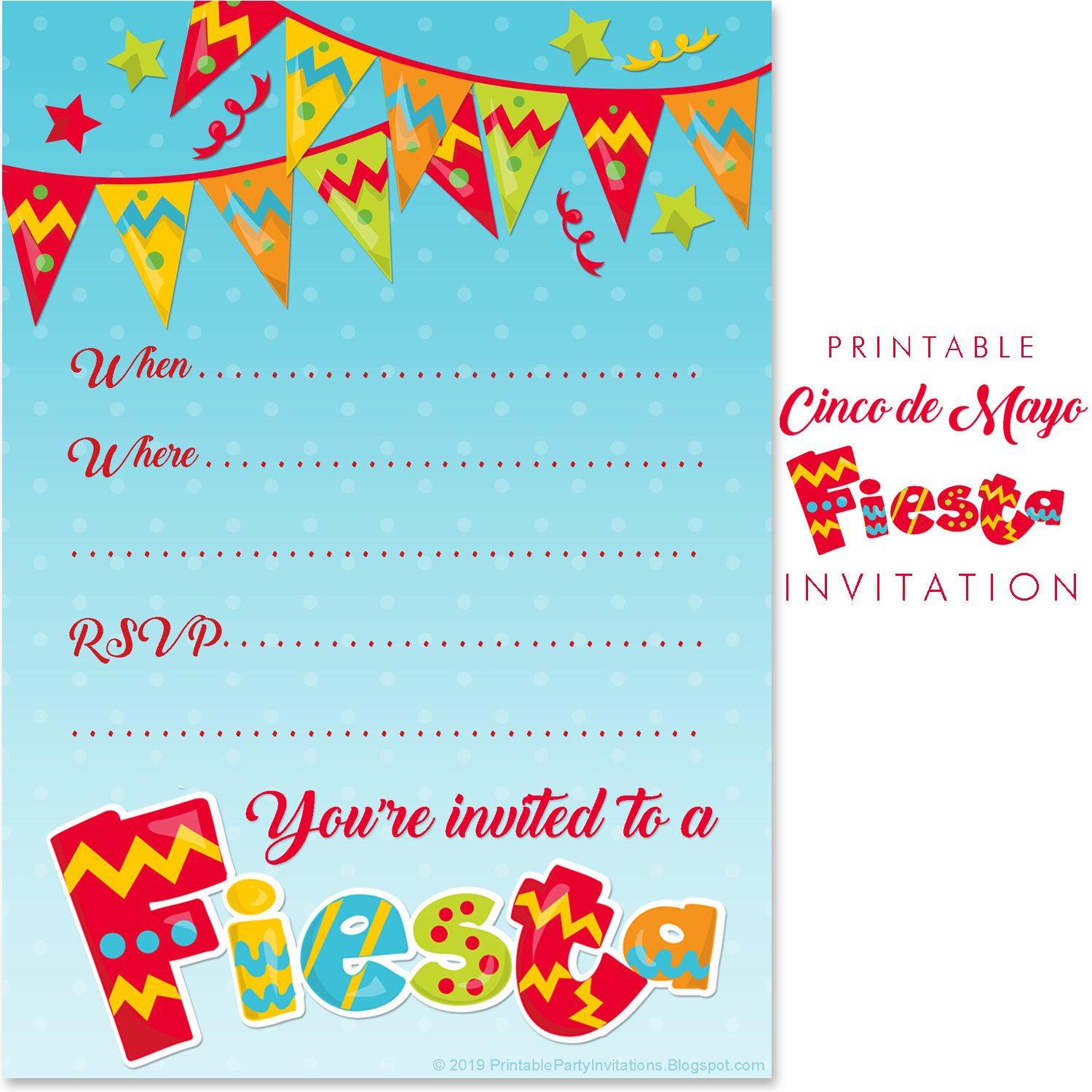 free printable fiesta invitations