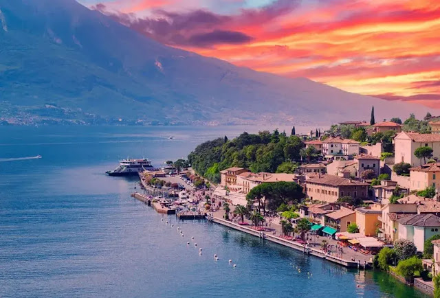 An evening view of lake garda