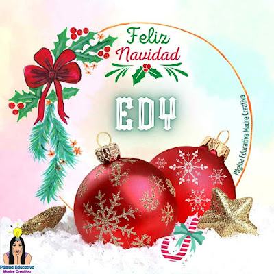 Solapín navideño del nombre Edy para imprimir