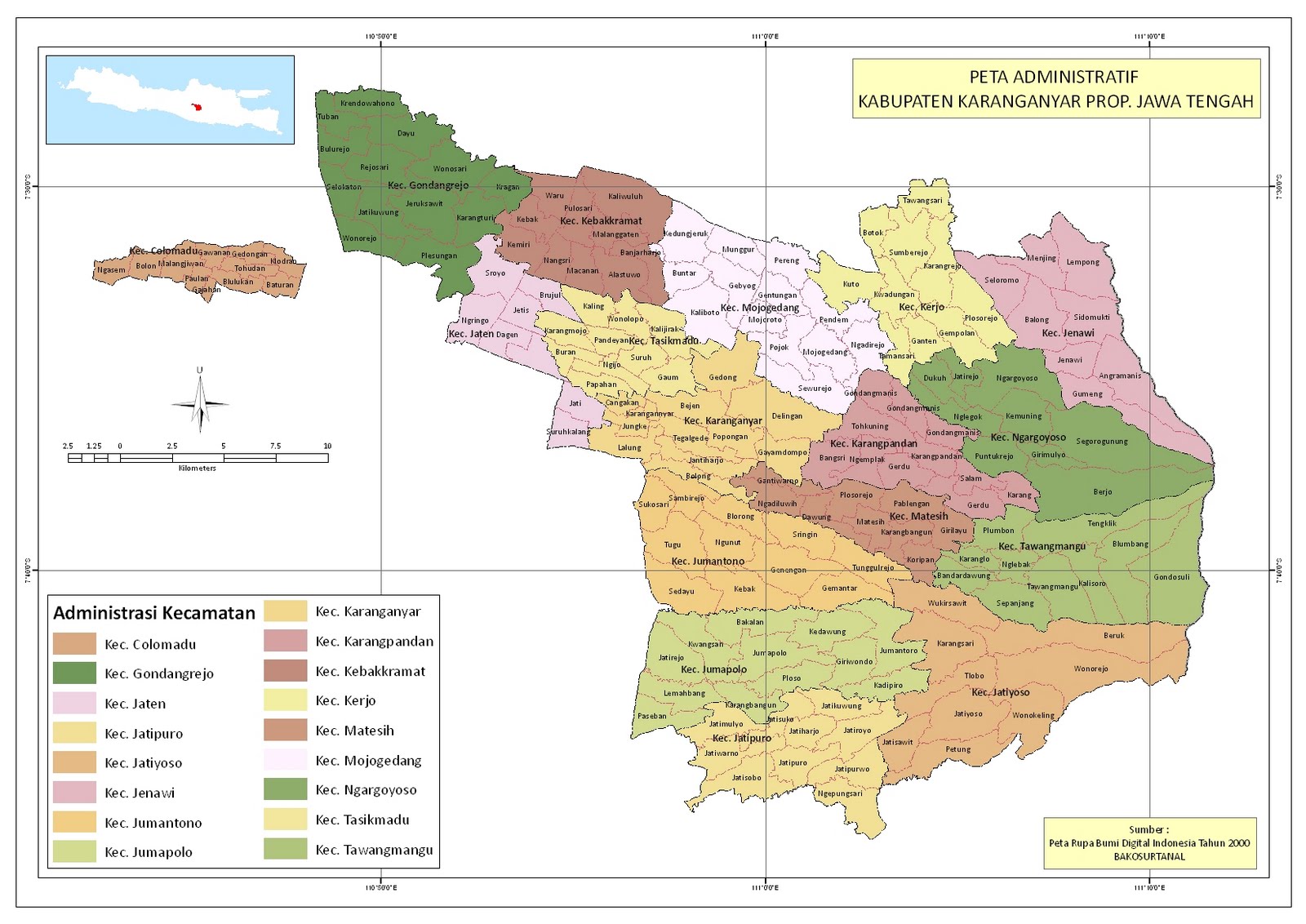 Peta Kota: Peta Kabupaten Karanganyar