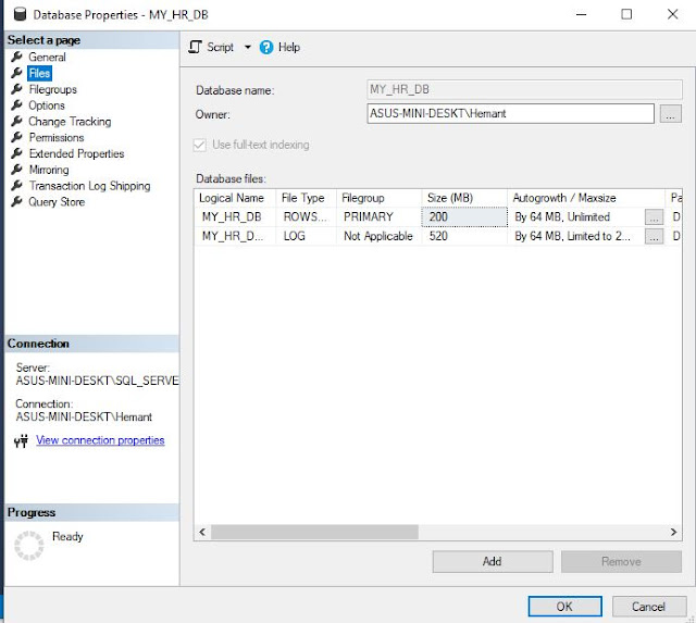 File Sizes shown by SSMS