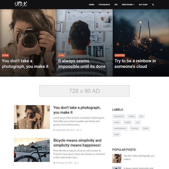 Vox Blogger Template