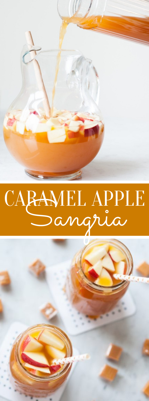CARAMEL APPLE SANGRIA #drinks #sweets