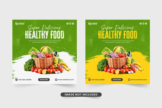 Organic Healthy Food Menu Banner free download