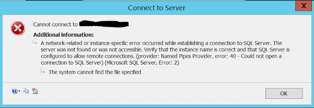 Sql server error 40