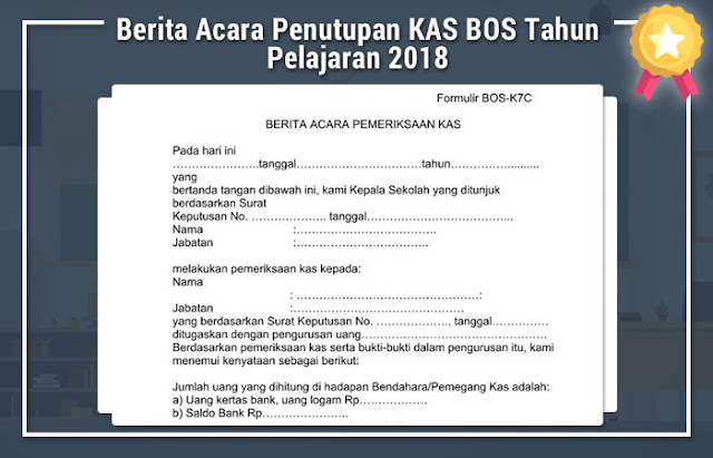 Berita Acara Penutupan KAS BOS Tahun Pelajaran 2018