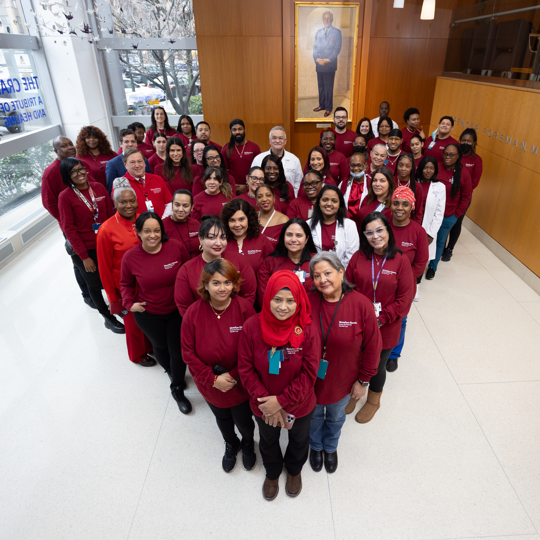 Health care professionals celebrate heart health awareness at Montefiore. -Photo by Montefiore