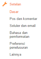 cara mengatur setelan blogspot