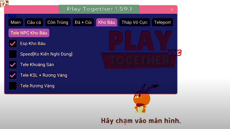 HACK Play Together MOD APK (Menu, Auto câu cá, Auto đào rương, Hiện rương vàng, Tele Rương)