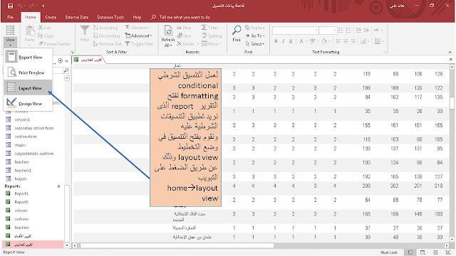 التنسيق الشرطي Conditional formatting في الاكسيس Ms access