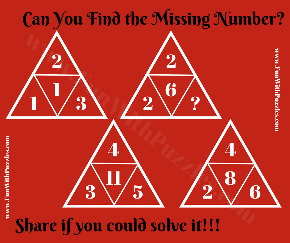 Missing Number In Triangle Puzzle With Answer