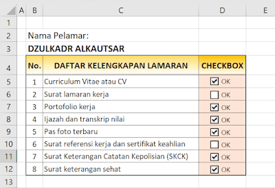 Membuat Check Box Kotak Ceklist di Excel