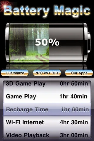 تطبيق مجاني لتقدير عمر البطارية وعرض معلومات تفصيلية عنها للأيفون و Battery Magic 4.9 iOS