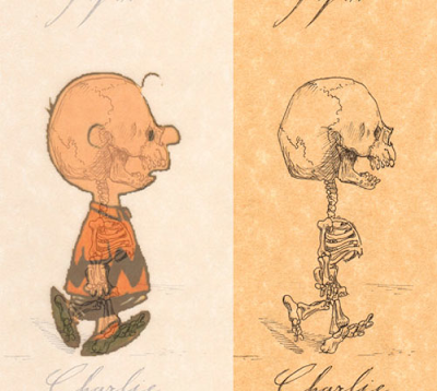 human skeleton cartoon. cartoon skeletal sketches