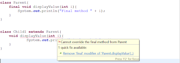 final method in Java