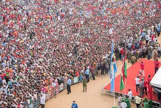 President Kenyatta at a JAP rally at Tononoka grounds in Mombasa. 12/03/2017. PHOTO | BANA