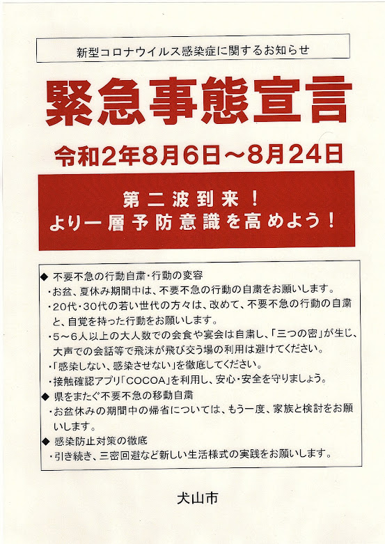 緊急事態宣言 第二波